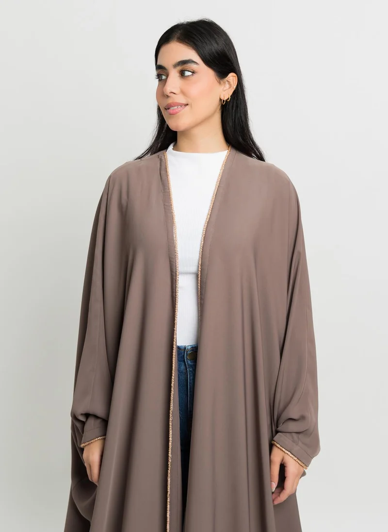 Kaafmeem Glam Brown Bisht Abaya