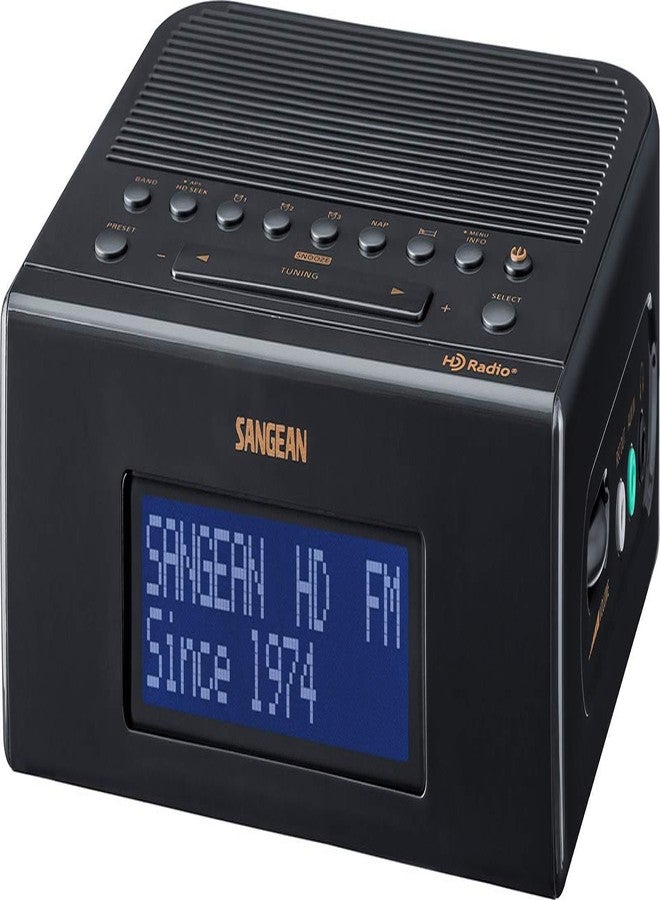 سانجين راديو ساعة Sangean SG-114 AM/FM عالي الدقة مع شحن USB (أسود) - Image 3