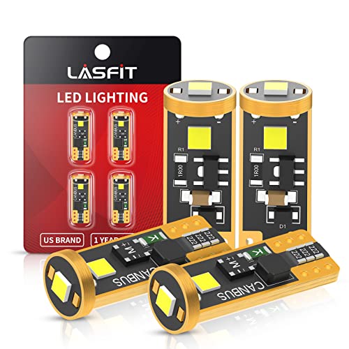 LASFIT لمبة LED LASFIT 194 6000K بيضاء، T10 168 2825 W5W لمبات إضاءة بديلة، للإضاءة الداخلية، إضاءة الباب، إضاءة المجاملة، إضاءة لوحة الترخيص، إضاءة الصندوق، سطوع فائق (عبوة من 4)  - Image 1