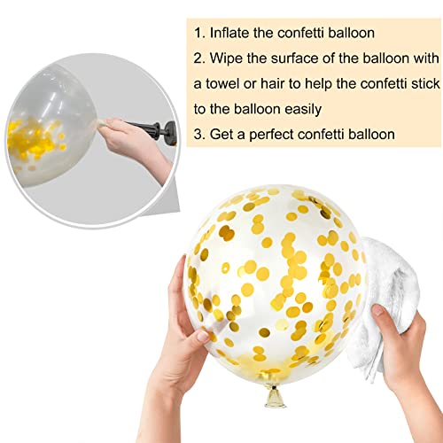 TUPARKA 12 inches Yellow White Gold Confetti Balloons 60 Pack Pastel Yellow White Party Balloon for Sunflower Honeybee Theme Birthday Baby Shower Party Supplies - Image 4