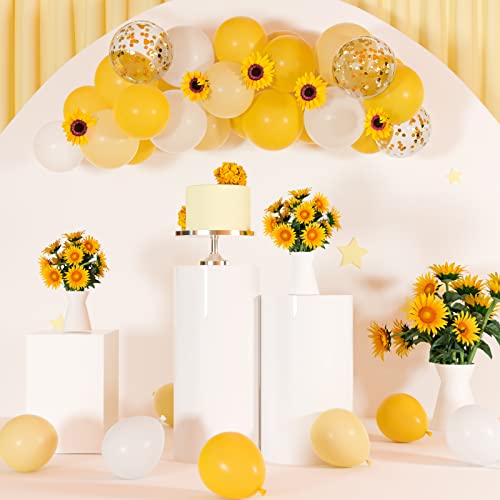 TUPARKA 12 inches Yellow White Gold Confetti Balloons 60 Pack Pastel Yellow White Party Balloon for Sunflower Honeybee Theme Birthday Baby Shower Party Supplies - Image 5