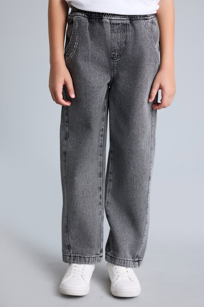 DeFacto Grey Boy Boy Barrel Fit Jeans Casual - Image 3