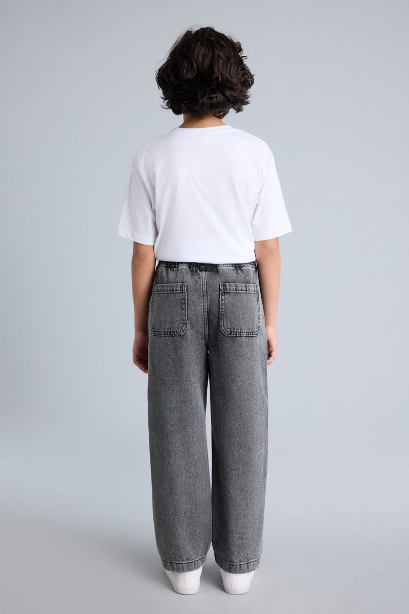 DeFacto Grey Boy Boy Barrel Fit Jeans Casual - Image 5