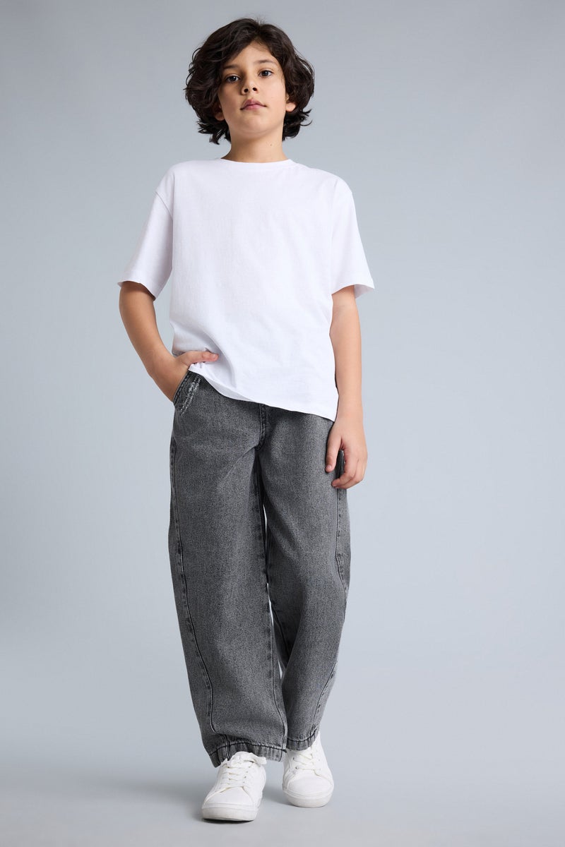 DeFacto Grey Boy Boy Barrel Fit Jeans Casual - Image 1