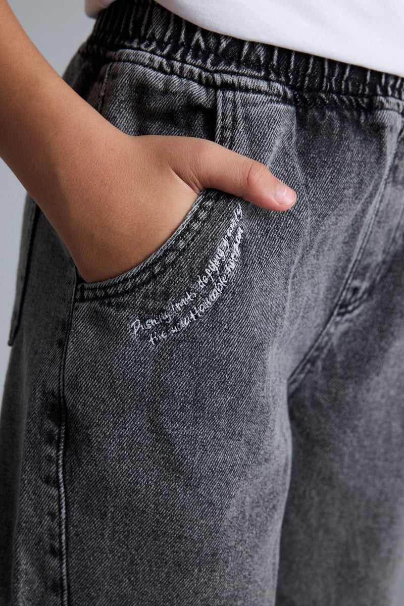 DeFacto Grey Boy Boy Barrel Fit Jeans Casual - Image 4