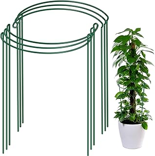 LEOBRO LEOBRO 6 Pack Plant Support Plant Stakes,  Metal Plant Supports for The Garden, Plant Cage, Plant Support Ring, Plant  - Image 1
