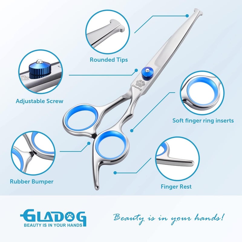 5 in 1 Professional Dog Grooming Scissors Set with Safety Round Tips - Image 2