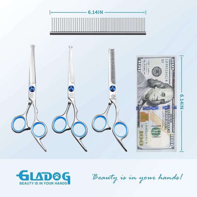 5 in 1 Professional Dog Grooming Scissors Set with Safety Round Tips - Image 3