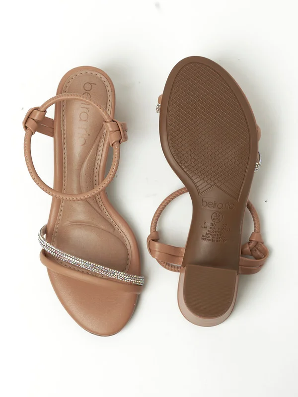 بيرا ريو Beira Rio Ladies Low Heel Sandals Nude | Made In Brazil