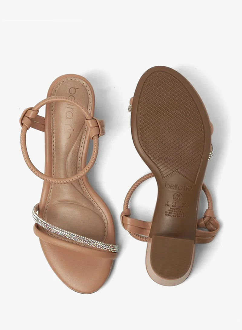 Beira Rio  Beira Rio Ladies Low Heel Sandals Nude | Made In Brazil for Women | Best Price UAE