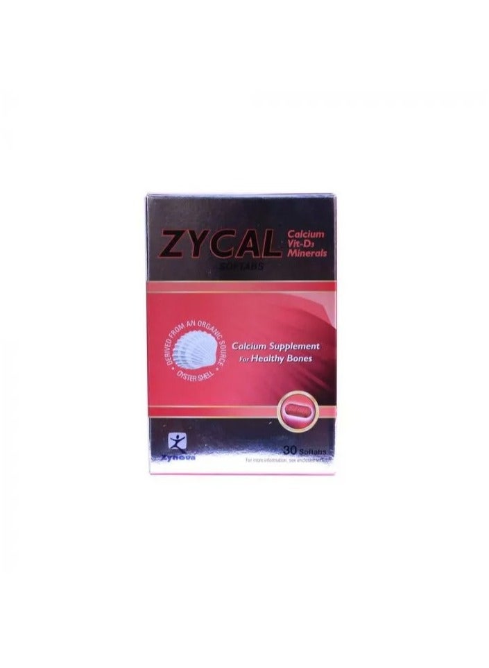 Zycal Calcium Vit-D3 Minerals Calcium Supplement For Healthy Bones 30 Softabs