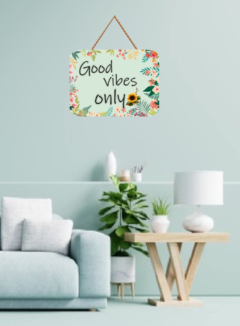 Crafts World Wooden Home Decorative Wall Hanging | Printed Designer Home Decor for Living Room (Good Vibes), 20.32 Cm - Image 4