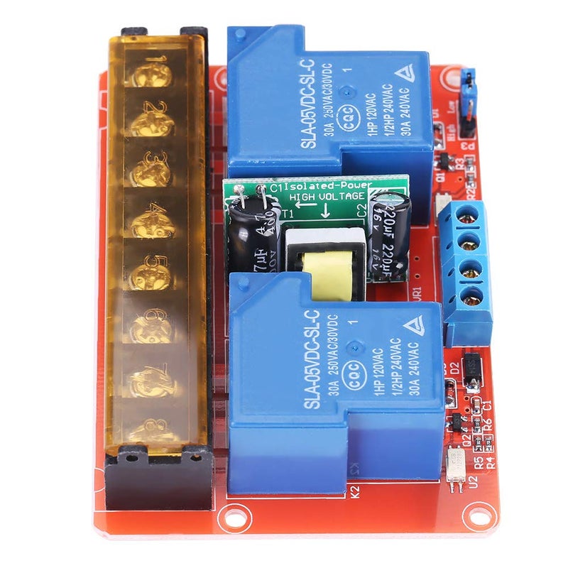 klarako 2-Channel Relay Module, DC 5V AC 100V-250V 30A Easy to Install, High Power Large Load Capacity Trigger Module, Repair Shop Home for Replacement for Repairing - Image 1