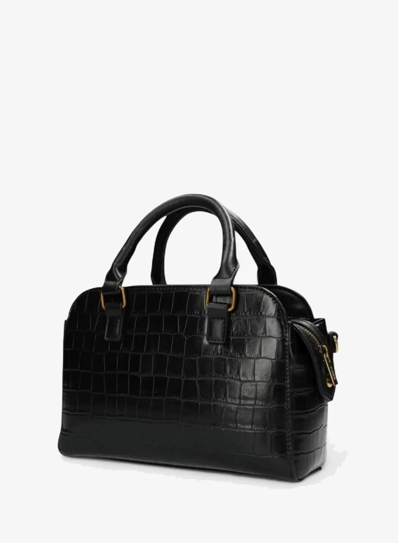 MEXX BLACK Textured Tote Bag with Detachable Strap for Women | Best Price UAE