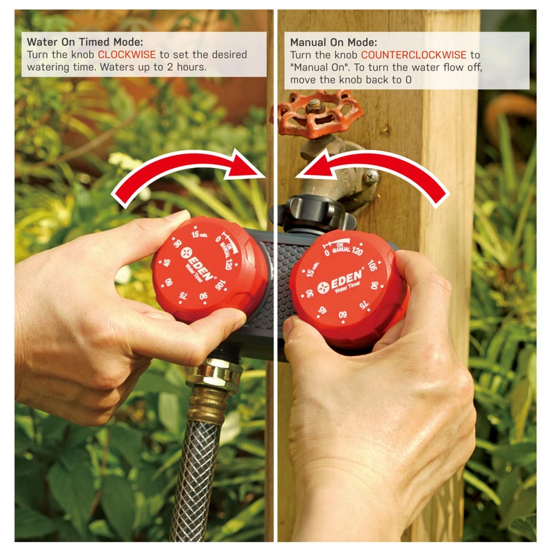 Eden 25124 2-Zone Mechanical Watering Timer  Red  Grey - Image 4
