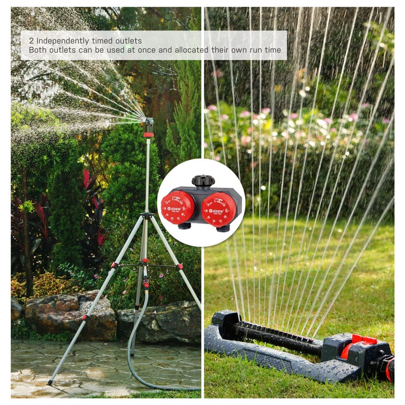 Eden 25124 2-Zone Mechanical Watering Timer  Red  Grey - Image 5