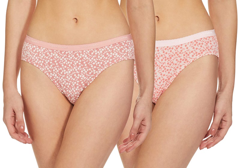 Van Heusen Women Bikini Panty - 100% Cotton - Pack of 2 - Anti Bacterial, Flexi Stretch, Wicking_11108_Light Assorted Print_S - Image 2