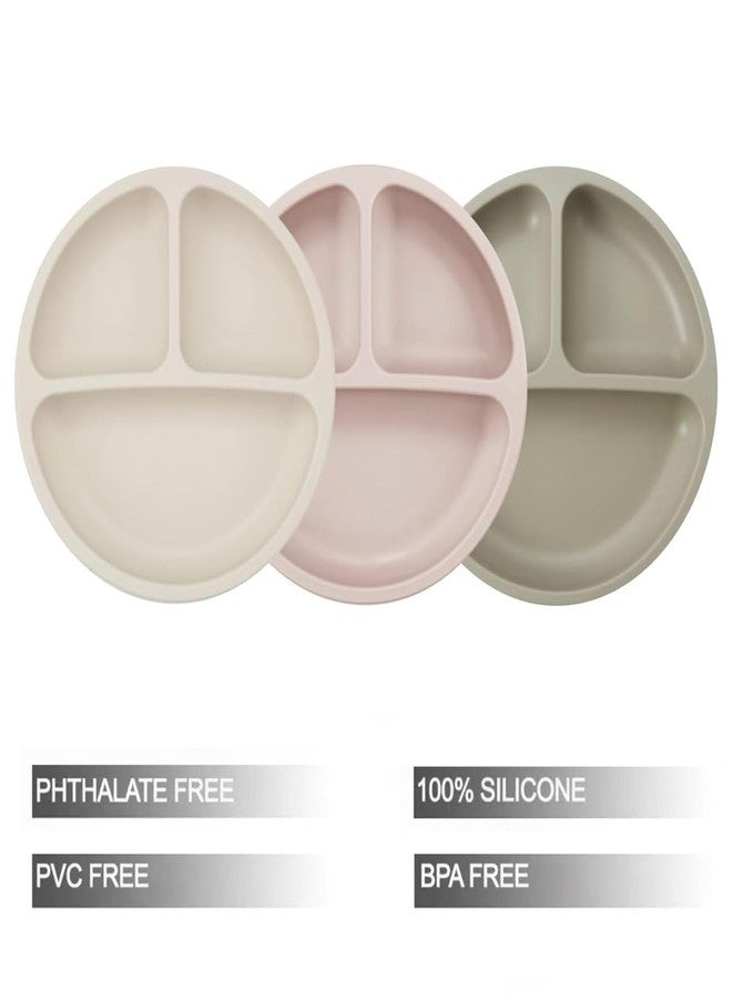 PandaEar 9-Piece Toddler Plates & Utensils Set, 3-Pack Suction Plates with 3 Spoons & 3 Forks, Silicone Baby Feeding Set - Image 2