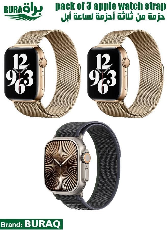 BURAQ - Apple Watch Band Strap For Apple Watch Ultra 2/Ultra 49mm, Series 10 46mm, 9/8/7 45mm, SE2/SE/6/5/4 44mm, 3/2/1 42mm - Image 1