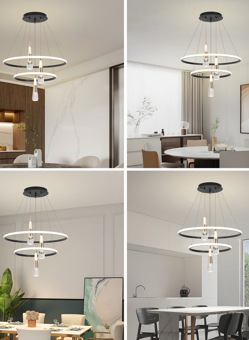 YATAI LIGHTING Modern Pendant Chandelier,3-Corn -Shape Light Vintage Chandeliers Hanging Dimmable Pendant Lighting Fixtures,76W Adjustable Height Chandelier for Dining Table Island and Restaurant,3000K-6000K - Image 2