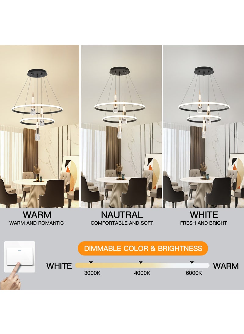 YATAI LIGHTING Modern Pendant Chandelier,3-Corn -Shape Light Vintage Chandeliers Hanging Dimmable Pendant Lighting Fixtures,76W Adjustable Height Chandelier for Dining Table Island and Restaurant,3000K-6000K - Image 3