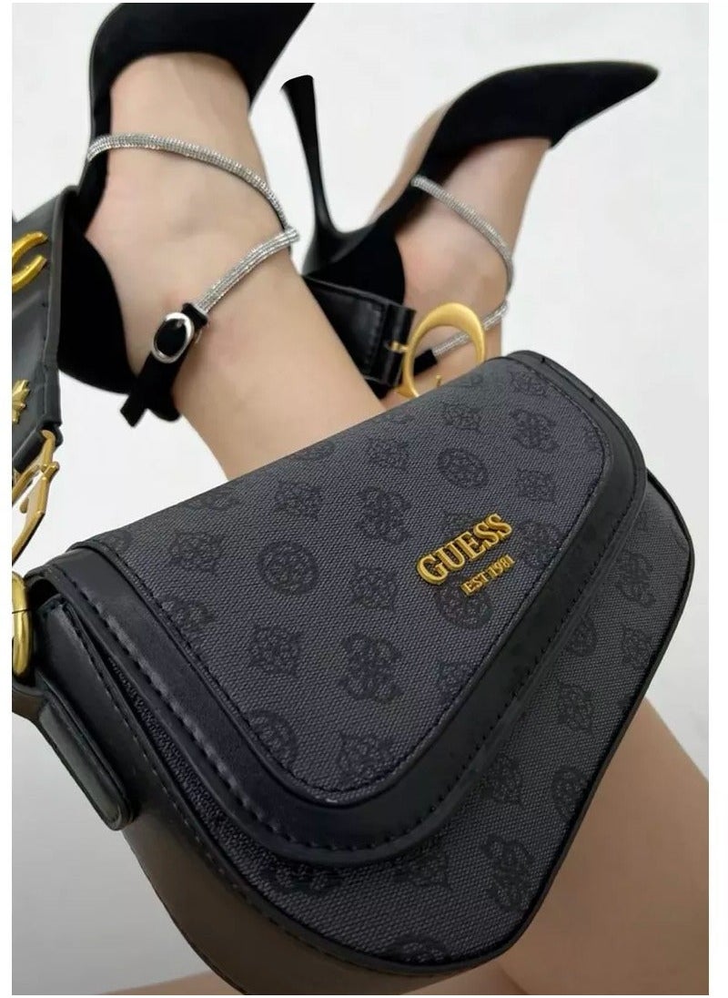 GUESS - Guess Women's G Dream Flap Shoulder Bag - Printed Black - Image 1