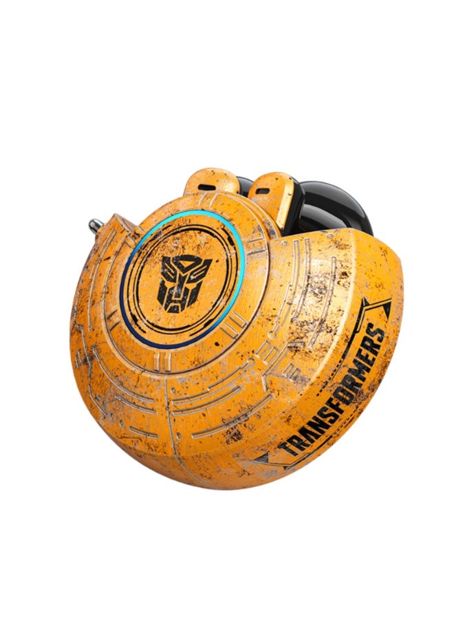 Transformers TF-T31 Bluetooth TWS Wireless Earbuds with Mechanical Shell Design Passive Noise Cancelling in-Ear Cool HiFi HD Calling Music Game Modes Low Latency Sports Earphones (Yellow - Bumblebee) - Image 2