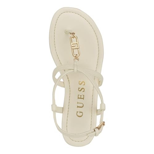 GUESS Women's MEAA Sandal, Cream 150, 6 - Image 3