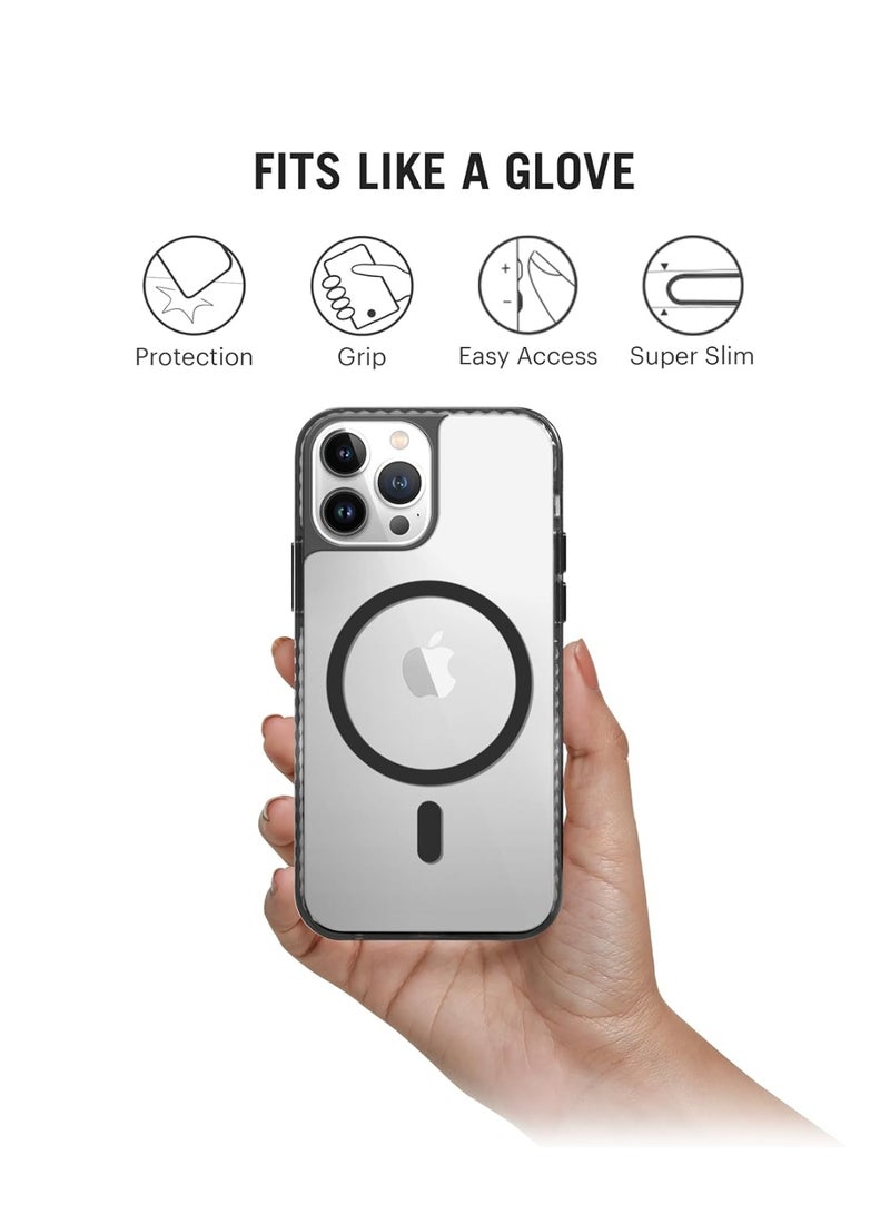 DailyObjects Polycarbonate Case for iPhone 13 Pro Compatible with Mag-Safe Wireless Charging,Stride 2.0 Slim Shockproof Back Cover with Inner Magnetic Ring,Transparent - Image 2