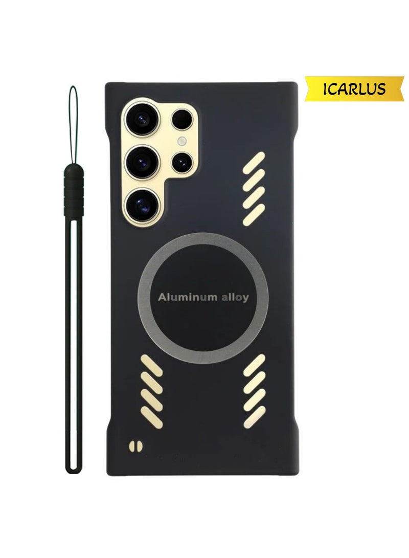 ICARLUS For Samsung Galaxy S25 Ultra Case Hard PC Frameless Heat Dissipation Phone Cover - Black - Image 1