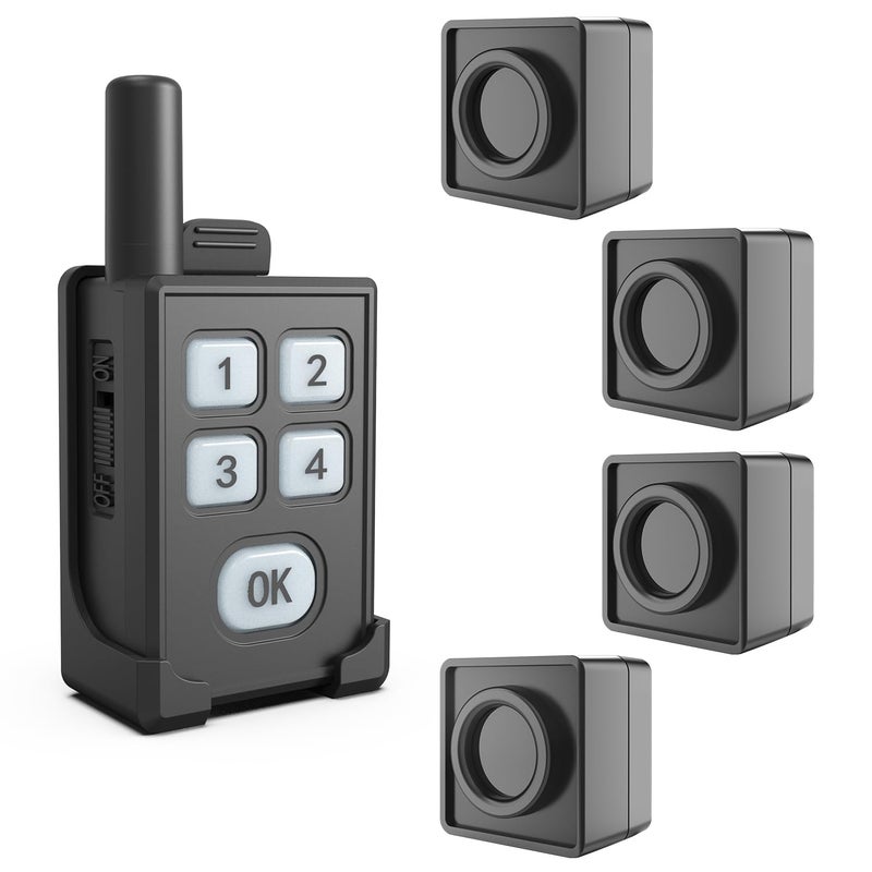HTZSAFE Portable Outdoor Perimeter Alarm System- 1/4 Mile Waterproof Wireless Motion Sensor&Detector- Personal Security for Wildlife&Stranger Alert(Camping,Hiking,Hunting,Fishing) (1 Receiver+4 Sensors) - Image 1