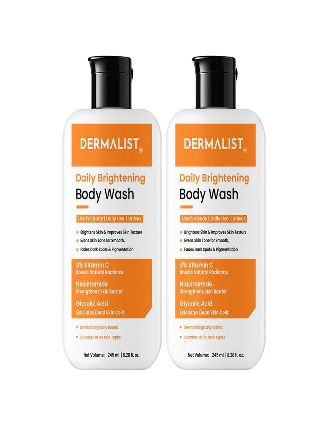 Dermalist Brightening Body Wash | Glowing Skin Vitamin C Bodywash | Helps to Reduce Fades Dark Spots, Tan & Evens out Skin Tone| Alpha Arbutin| 30X Vitamin C with Camu Camu | Women & Men (Pack of 2) - Image 1