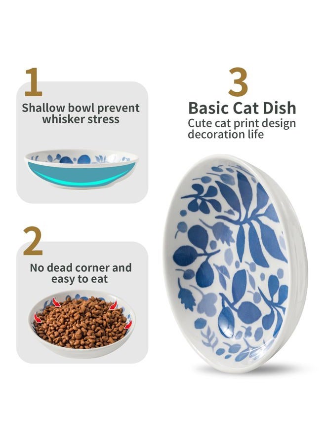 Howise 3 Ceramic Cat Bowls,5.5 inch Wide Shallow Cat Food Bowl for Relief Whisker Fatigue - Image 4