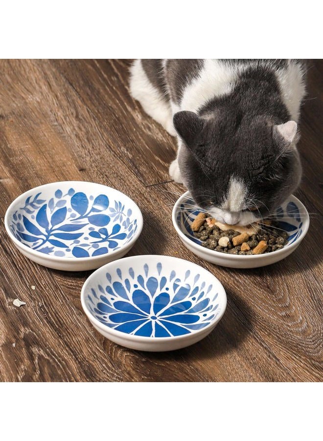 Howise 3 Ceramic Cat Bowls,5.5 inch Wide Shallow Cat Food Bowl for Relief Whisker Fatigue - Image 5