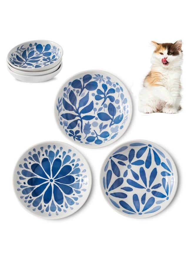 Howise 3 Ceramic Cat Bowls,5.5 inch Wide Shallow Cat Food Bowl for Relief Whisker Fatigue - Image 1
