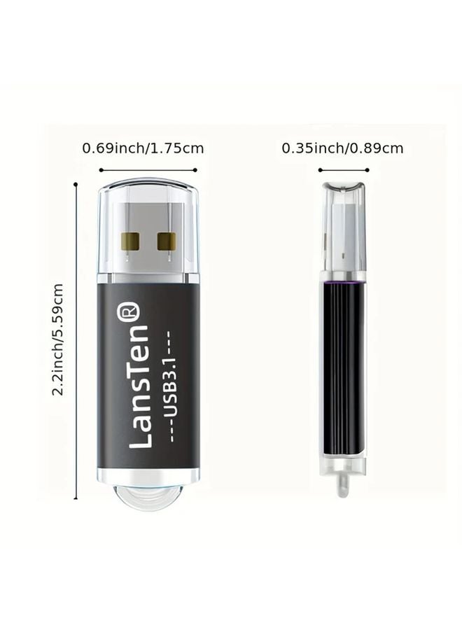 Lansten USB 3 1 Flash Drive 256GB High Speed Thumb Drive With Keyhole Black - Image 3