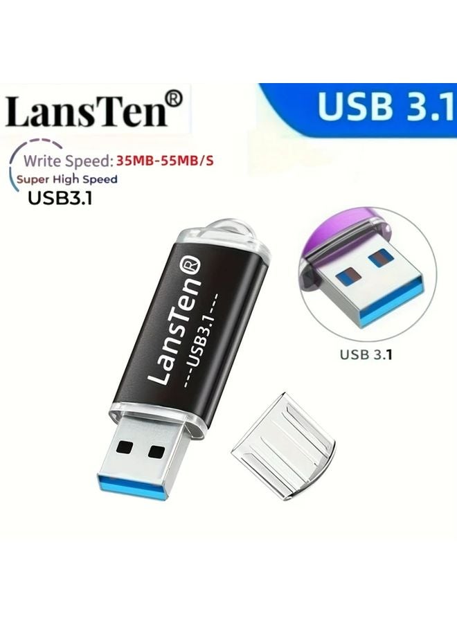 Lansten USB 3 1 Flash Drive 256GB High Speed Thumb Drive With Keyhole Black - Image 2