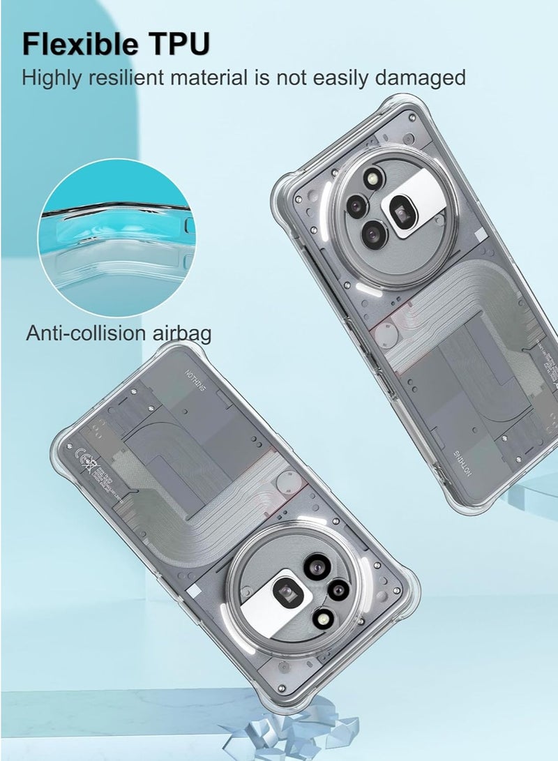 غطاء حماية لهاتف Nothing Phone 3a Pro مع واقي زاوية معزز لحماية الكاميرا، غطاء TPU مرن مقاوم للصدمات ومناسب لهاتف Nothing Phone 3a Pro - Image 4