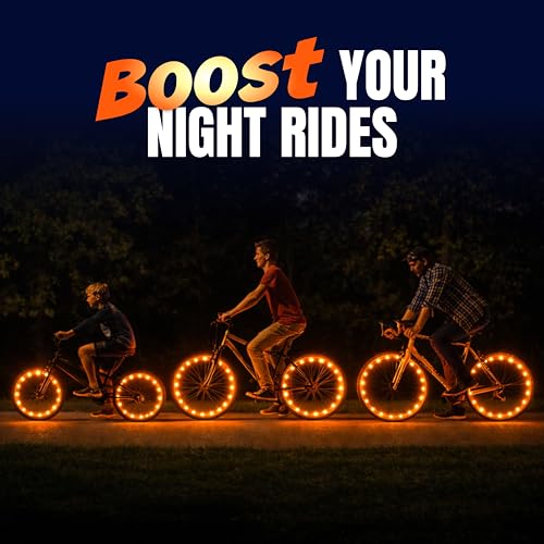 Activ Life LED Bike Wheel Lights with Batteries Included, Get 100% Brighter and Visible from All Angles for Ultimate Safety & Style (1 Tire Pack, Orange) - Image 3