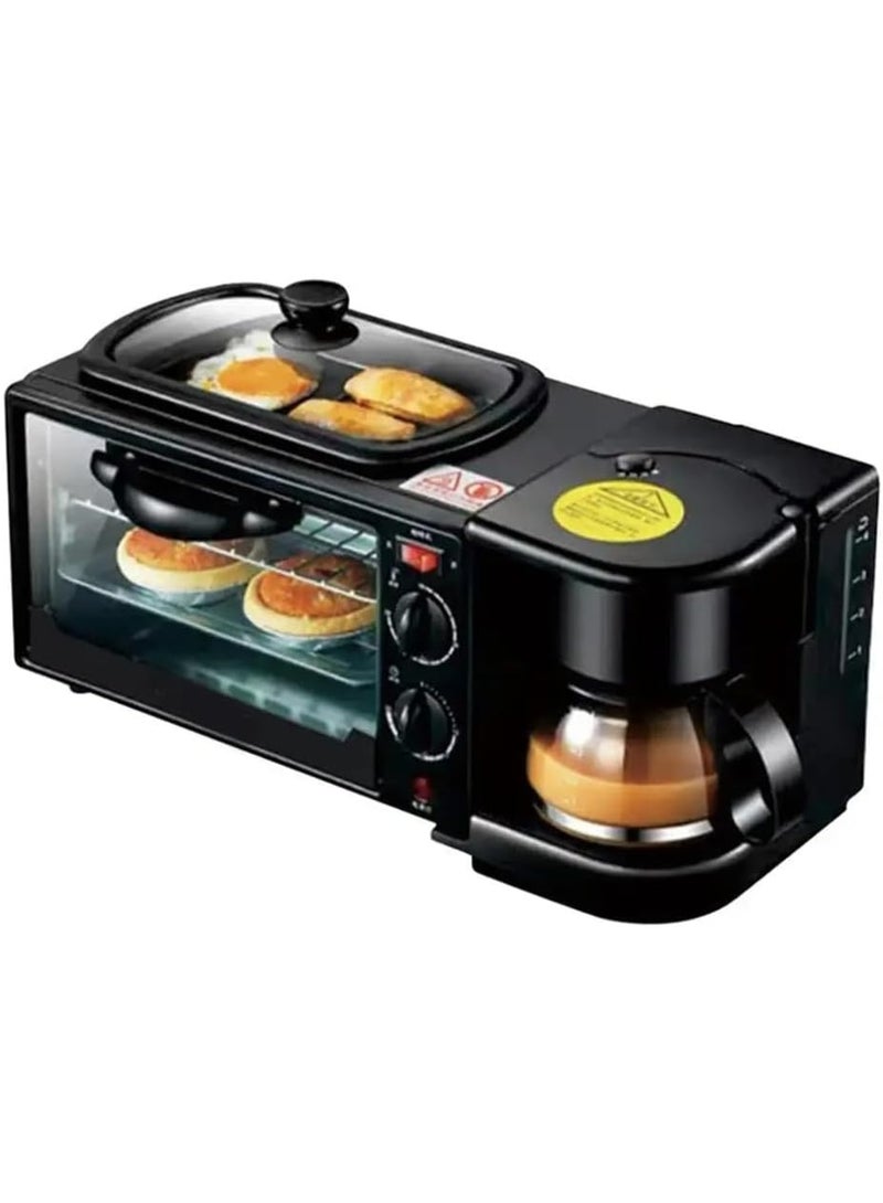 MUNTAQI 3-in-1 Multifunctional Breakfast Maker 1250W – Coffee Machine, Oven & Frying Tray – Compact All-in-One Breakfast Station for Home & Office - Image 5