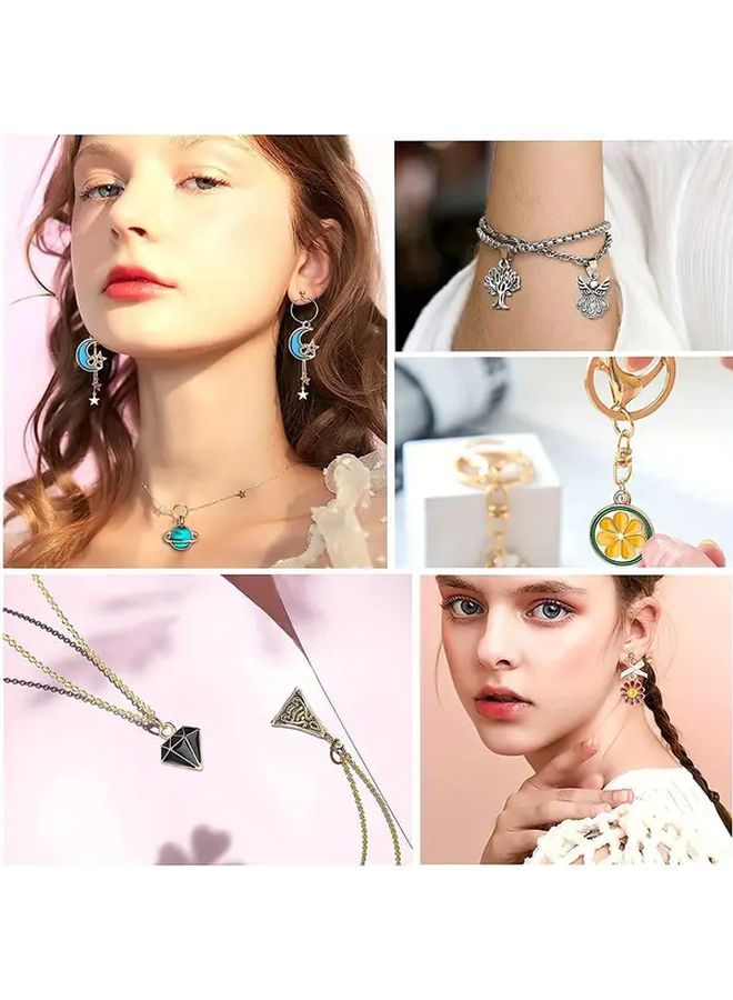 50 قطعة مختلطة من قلادات المينا الذهبية والفضية لإمدادات حرف صنع المجوهرات DIY - Image 5