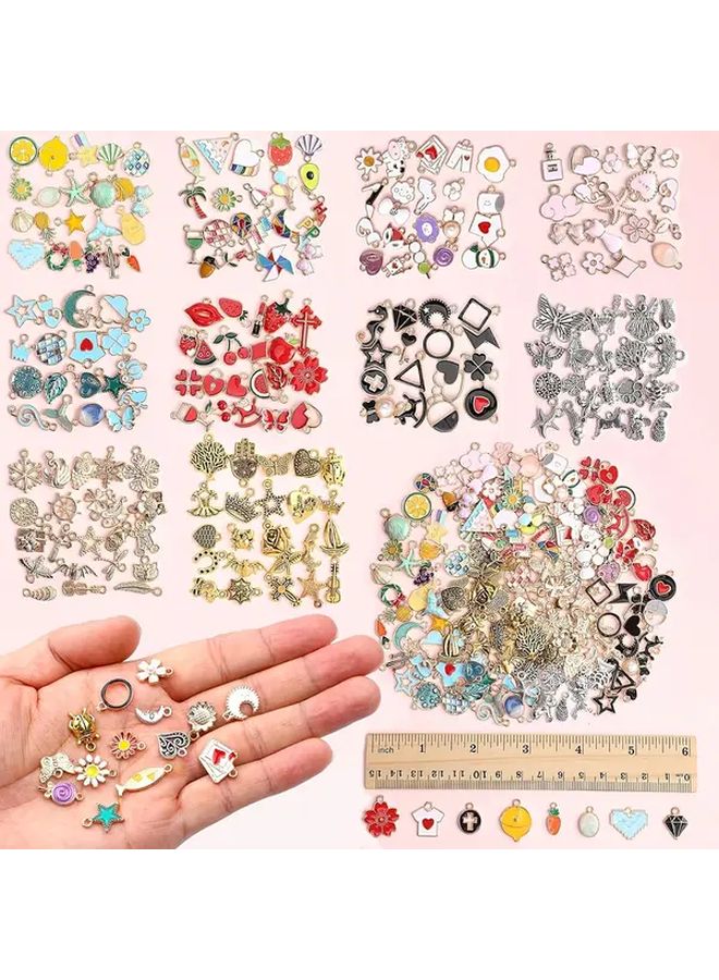 50 قطعة مختلطة من قلادات المينا الذهبية والفضية لإمدادات حرف صنع المجوهرات DIY - Image 2