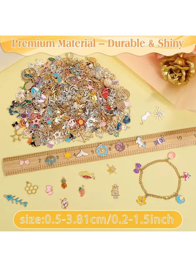 50 قطعة مختلطة من قلادات المينا الذهبية والفضية لإمدادات حرف صنع المجوهرات DIY - Image 4