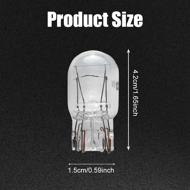 Lyxheth 10PCS 7443 Bulb, Car Brake Lights, 1891/7443 12V 21/5W Quartz Glass Shockproof Anti-UV Dual-filament Mini Halogen Bulbs, Universal T20 Automotive Brake Bulb Car Accessory for Cars Trucks SUVs (White) - Image 2