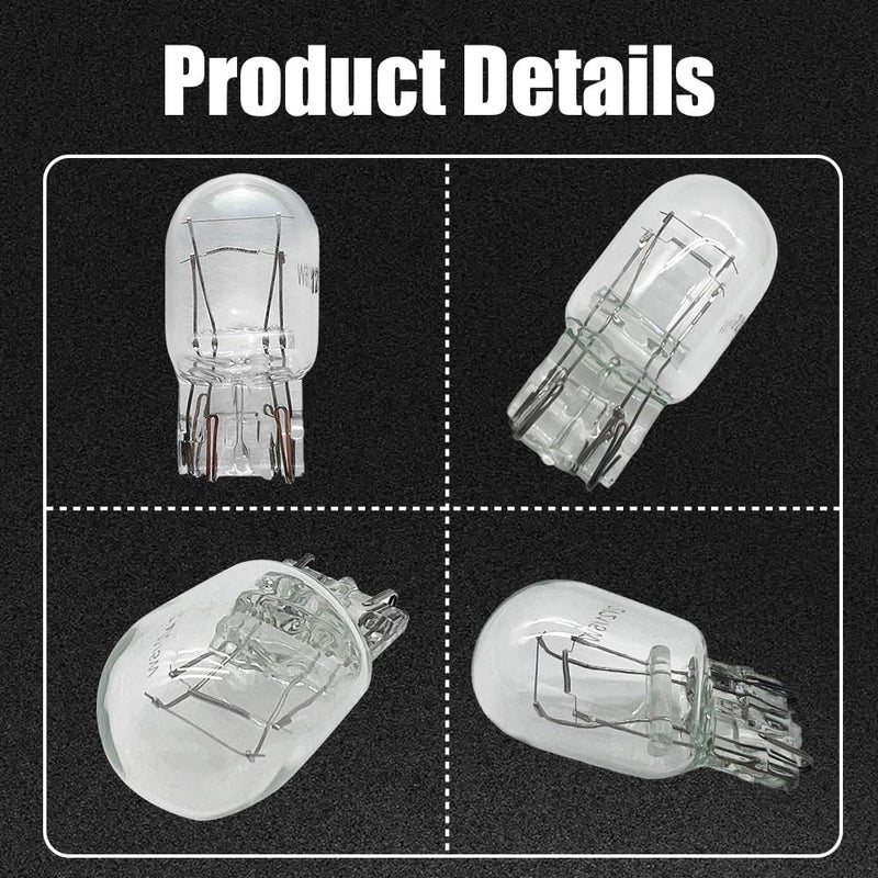 Lyxheth 10PCS 7443 Bulb, Car Brake Lights, 1891/7443 12V 21/5W Quartz Glass Shockproof Anti-UV Dual-filament Mini Halogen Bulbs, Universal T20 Automotive Brake Bulb Car Accessory for Cars Trucks SUVs (White) - Image 3