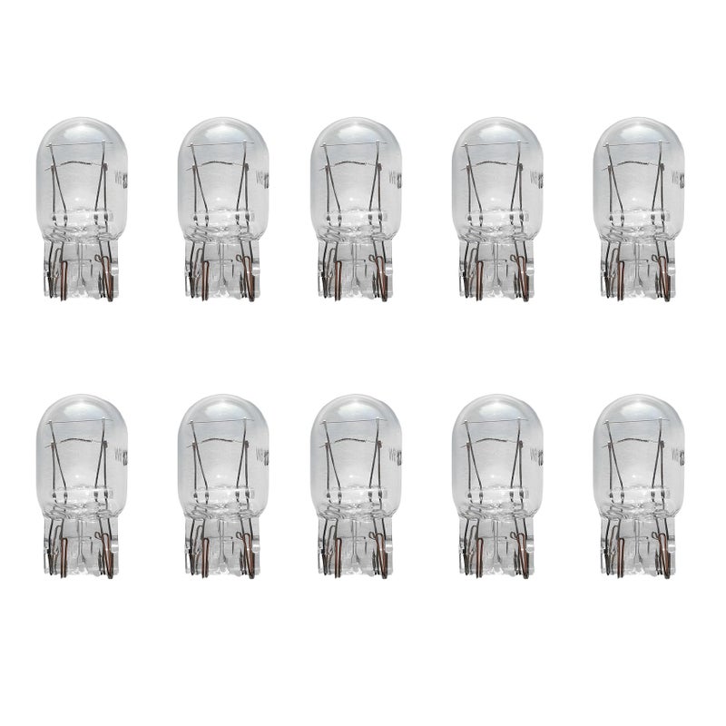 Lyxheth 10PCS 7443 Bulb, Car Brake Lights, 1891/7443 12V 21/5W Quartz Glass Shockproof Anti-UV Dual-filament Mini Halogen Bulbs, Universal T20 Automotive Brake Bulb Car Accessory for Cars Trucks SUVs (White) - Image 1