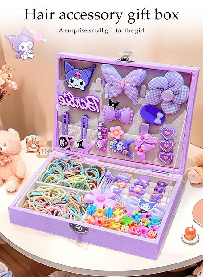 DUNISO Girls Hair Accessories Set with Gift Box，Cute Hairpin Jewelry Storage Case with Rings, Hair Ties, Hair Clips, Hair Elastic Bands,Hair Accessories Gift，Birthday Gift for Girls - Image 2