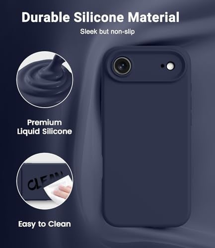 OTOFLY Magnetic for iPhone 17 Air Case,Compatible with Magsafe,Classic Liquid Silicone Mobile Phone Case,Integrated Camera Control Button,Anti-Scratch Microfiber Lining, Midnight Blue - Image 3