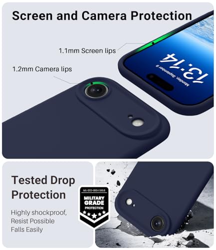 OTOFLY Magnetic for iPhone 17 Air Case,Compatible with Magsafe,Classic Liquid Silicone Mobile Phone Case,Integrated Camera Control Button,Anti-Scratch Microfiber Lining, Midnight Blue - Image 5