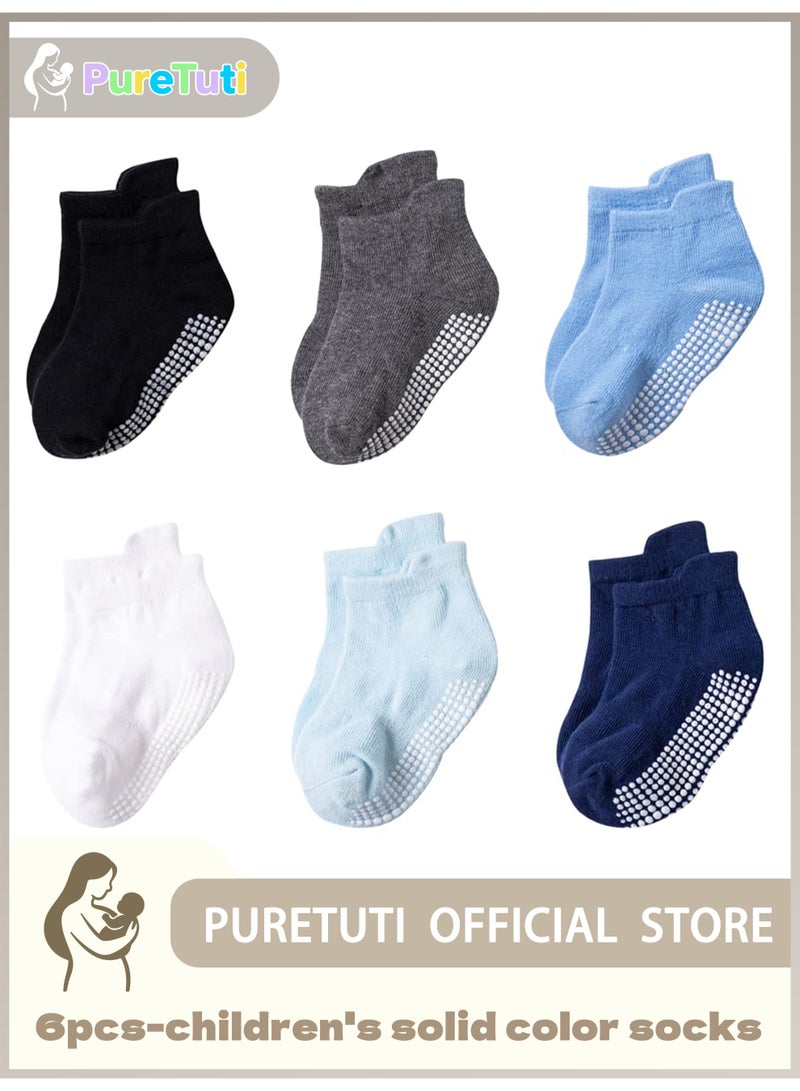 PureTuti Toddler Socks for Boys and Girls - Non Slip Baby Socks - Breathable Low Cut Anti Skid for Kids - Image 1